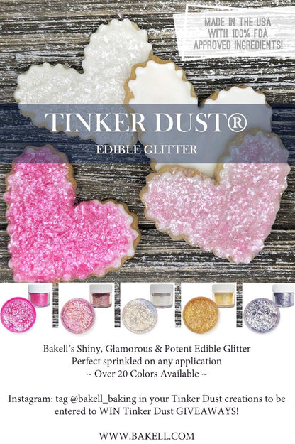Bakell Tinker Dust - Black Shimmer (25g 1x Jar), Edible Glitter for Cakes, Cupcakes, Cake Pops, Drinks, Dessert