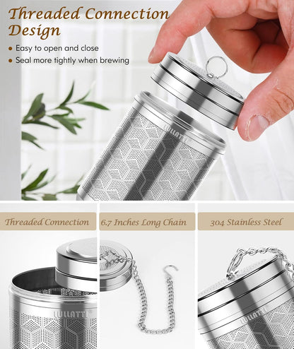 Large Tea Infuser for Loose Tea(1 Pack), 304 Stainless Steel Tea Ball Strainer, Extra Fine Mesh Tea Steeper for Brewing All Kind of Tea