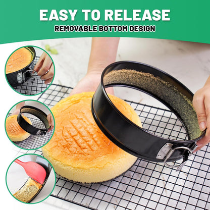 Springform Cake Pan Set,Non-Stick Springform Pans Set of 3 (4, 7, 9 inches),Leak-Proof Round Cake Pans with Removable Bottom for Baking Cake Pie