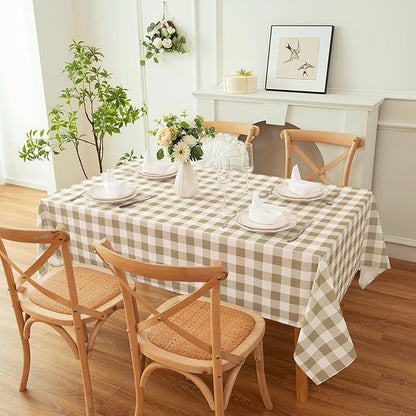 Classic Gingham Buffalo Tablecloth Fabric - Oblong 58x144 Inch Water Proof Checkered Table Cloth for Indoor Outdoor - Table Cover for Birthday, Picnics, BBQs, and Parties