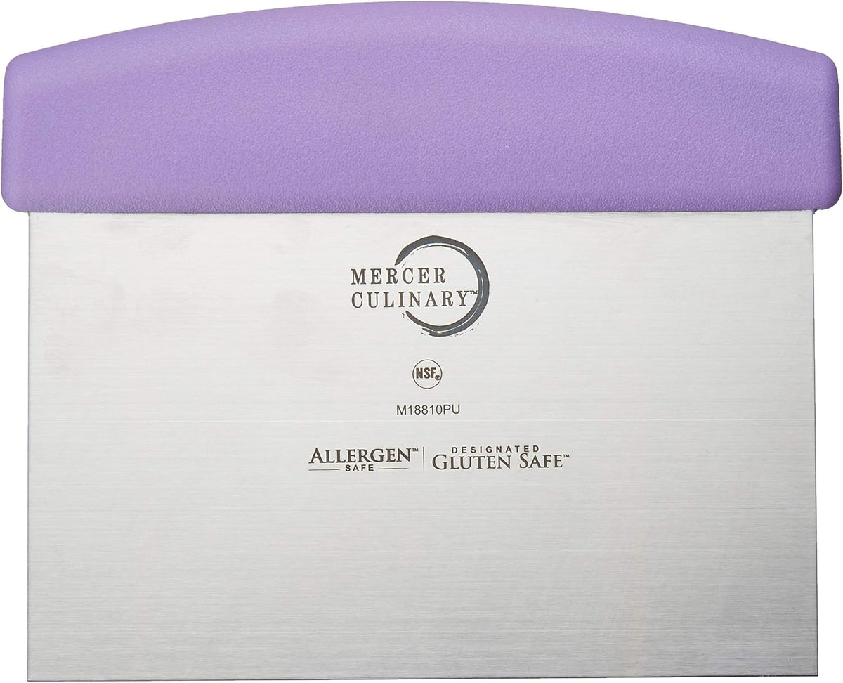 Mercer Culinary Millennia Bench Scraper, 6-Inch x 3-Inch Blade, with Purple Handle