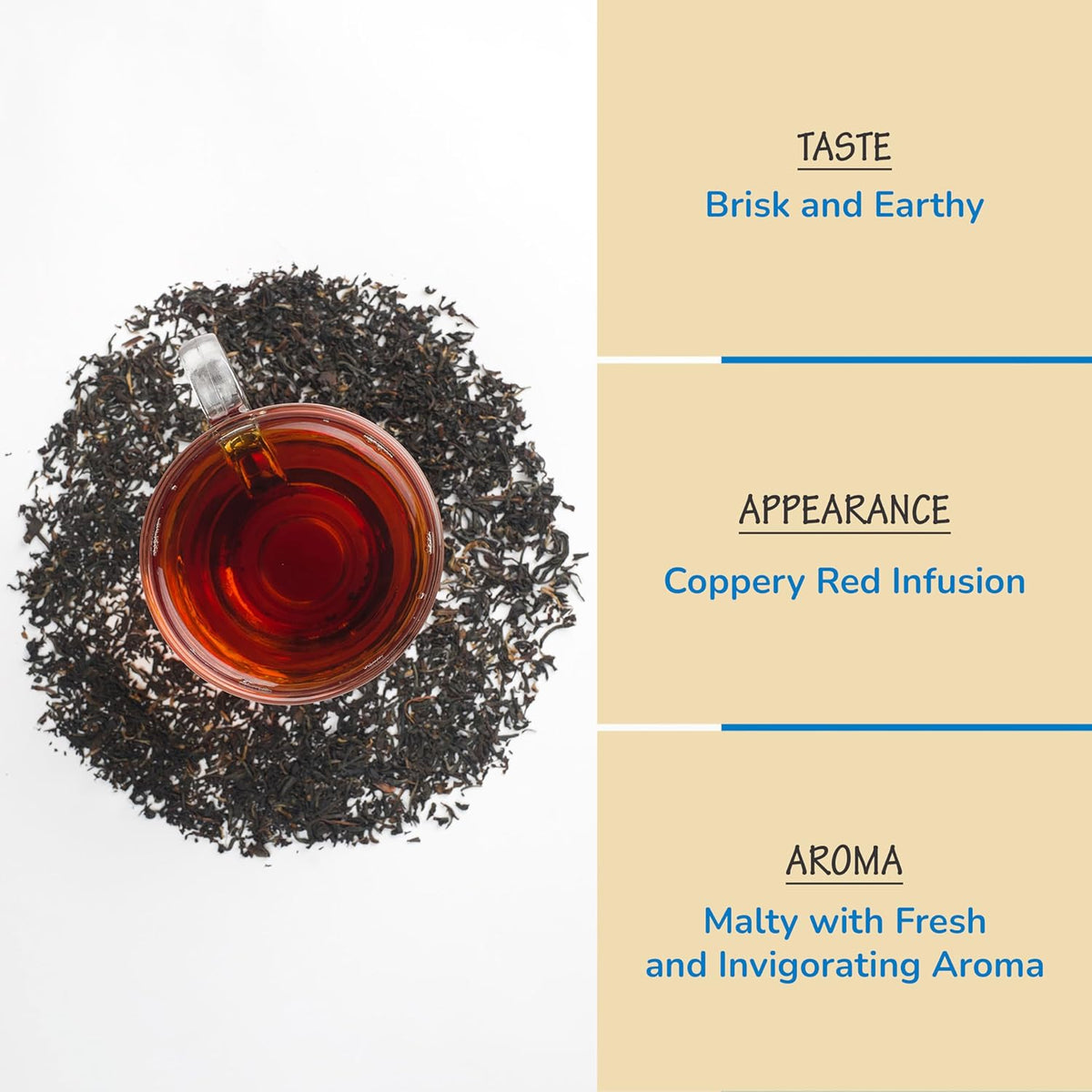 Brewix, Assam Black Tea Leaves (50+ Cups, 3.53oz/100g) High Caffeine Gluten Free, Strong and Malty, Loose Leaf, Resealable Bag
