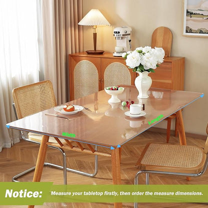 Frosted Clear Table Protector 20 x 36 Inch, 1.5mm Thick Plastic Table Cover, Waterproof PVC Clear Table Cover Protector, Desk Protector Mat, Writing Desk Pad for Desktop, Coffee & Dining Room Table