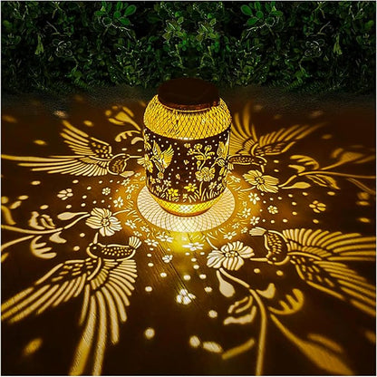 HUMIIEYE Solar Lantern Outdoor Hummingbird Garden Decor, IP65 Waterproof Hanging Solar Powered Lights Birthdays Gifts for Women Mom, Metal Decorative Light for Patio Yard Lawn Porch Backyard Christmas