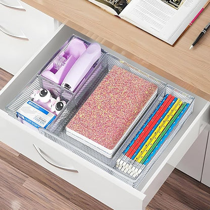 Purple Office Desk Accessories,Purple Office Supplies Set,Stapler and Tape Dispenser Set,Tape,Staple Remover, Staples,Paper Clips,Scissor,Sticky Note and Desk Drawer Organizer
