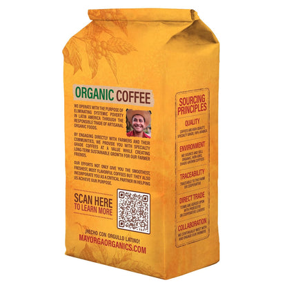 Mayorga Decaf Dark Roast 5lb Bag Cafe Swiss Water Decaffeinated Cubano Roast 100% Arabica Whole Coffee Beans - Smoothest Organic Coffee