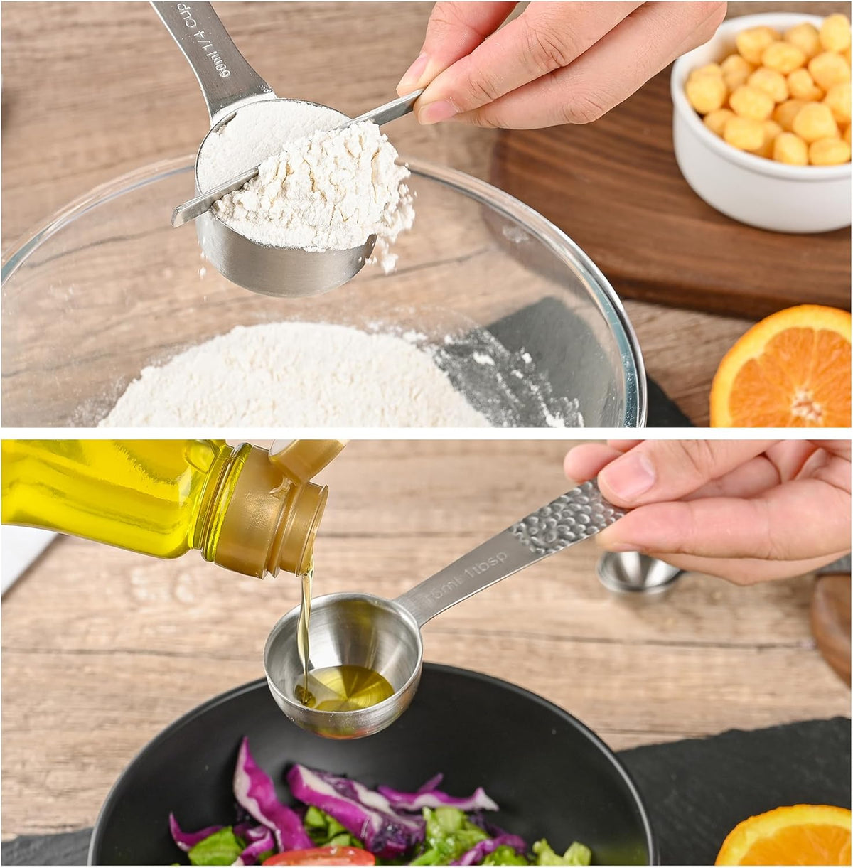 Measuring Cups and Spoons Set 19, Stainless Steel Measuring Cups and Spoons Set for Baking