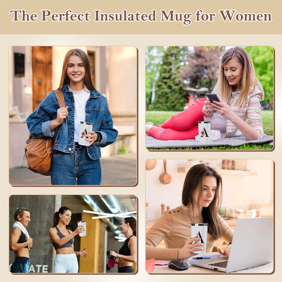 20 Oz Insulated Coffee Cup with Lid Car Tumbler Travel Mug Best Female Friend Happy Birthday Women Bff Stuff Bestie Soul Gifts Sister Ever Long