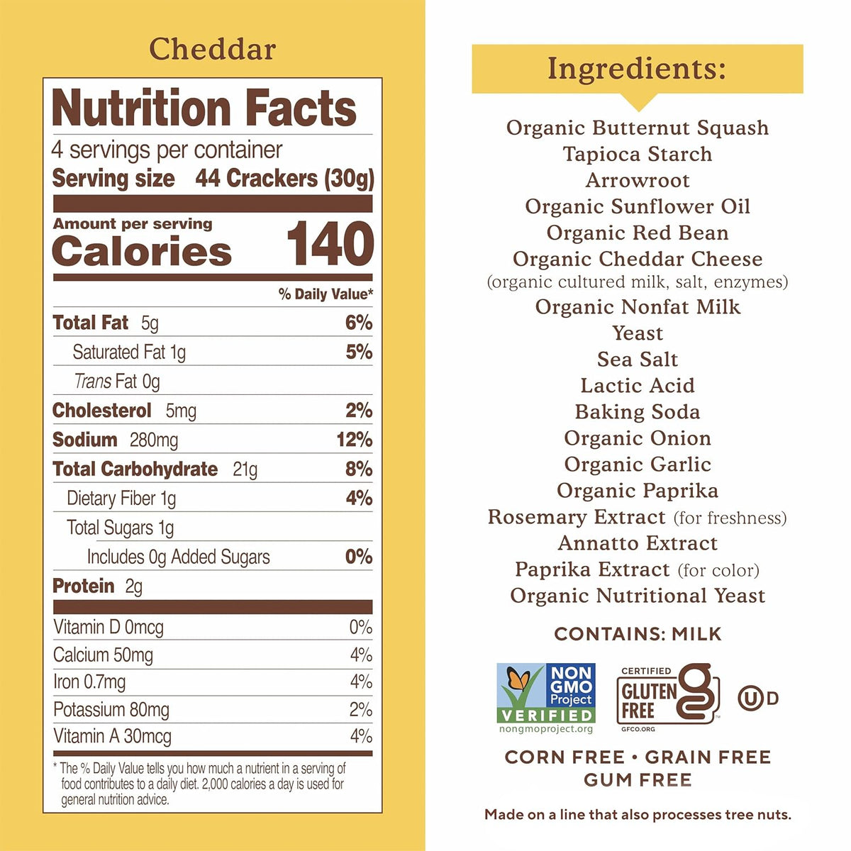 Simple Mills Pop Mmms Veggie Flour Baked Snack Crackers, Cheddar, Nothing Artificial, Kosher, Gluten Free & Non-GMO, 4 Ounce (Pack of 6)