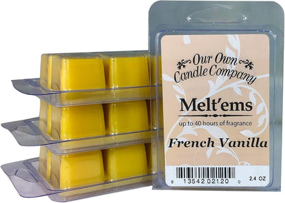 Our Own Candle Company Premium Wax Melt, French Vanilla, 6 Cubes, 2.4 oz (4 Pack)