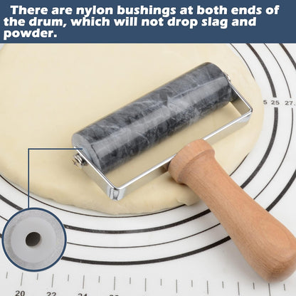 Tianman Rolling Pin Pizza Roller, Marble Roller Non-Stick T-Type, For Cake Baking Tortilla Fudge Pizza Cookies and Other Kitchen Baking Cooking (Type