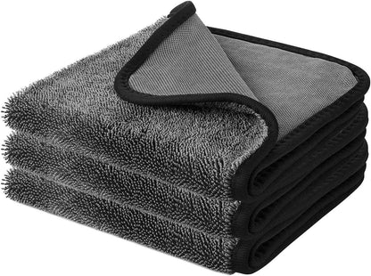 SOFTBATFY Microfiber Car Drying Towel, Shiny Bath Drying Towel Shower Cubicles Cloth for Water Removal in Shower and Bathroom (16x16inches*3pack)