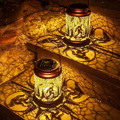 YISITEONE Bigfoot Outdoor Solar Lanterns, Garden Waterproof Metal Hanging Decor Lights for Patio Yard Pathway Lawn Front Porch, Big Foot Sasquatch Birthday Gardening Gifts for Men Women Mom Grandma