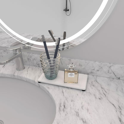 2PCS Water Absorbing Stone Tray for Cosmetics & Hand Soap & Houseplants, 8.66" * 4.33"Ultra-Absorbent Diatomite Coaster | Fast-Drying Bathroom & Kitchen Organizer