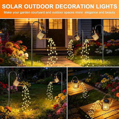 2 Pack Solar Watering Can Lights, Solar Lights Outdoor Decorative, Small Hanging Lantern Landscape Light Waterproof, Outside Garden Decor for Yard Lawn Patio, Gifts for Mom Grandma Women Birthday