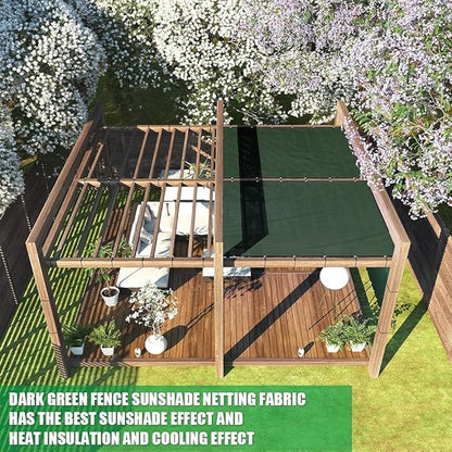 LITA 3' x 95' Garden Privacy Fence Screen Cover (HDPE) UV Protection Weather-Resistant Heavy Duty Shade Cover for Deck, Patio, Backyard, Outdoor Pool, Porch, Railing, Dark Green, Customizable