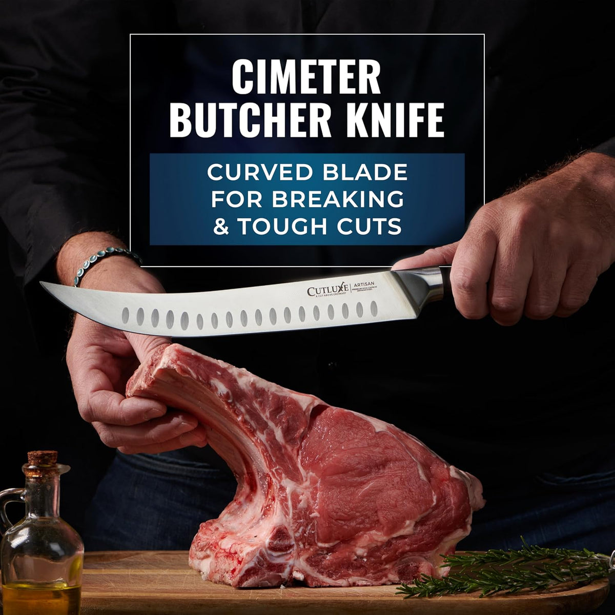Cutluxe Butcher Knife Set – BBQ Brisket, Breaking & Boning Knife – Slicing Carving Knife Set for Meat Cutting, Ultra Sharp German Steel, Full Tang