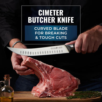 Cutluxe Butcher Knife Set – BBQ Brisket, Breaking & Boning Knife – Slicing Carving Knife Set for Meat Cutting, Ultra Sharp German Steel, Full Tang