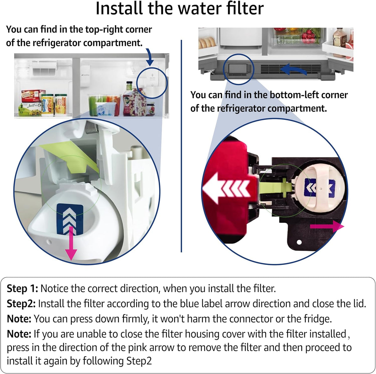 Maxblue EDR1RXD1 Replacement for Everydrop® Filter 1, Whirlpool® W10295370A, EDR1RXD1B, P8RFWB2L, P4RFWB, MB-F38, Kenmore® 46-9081, 46-9930 Refrigerator water filter, 2 Filters