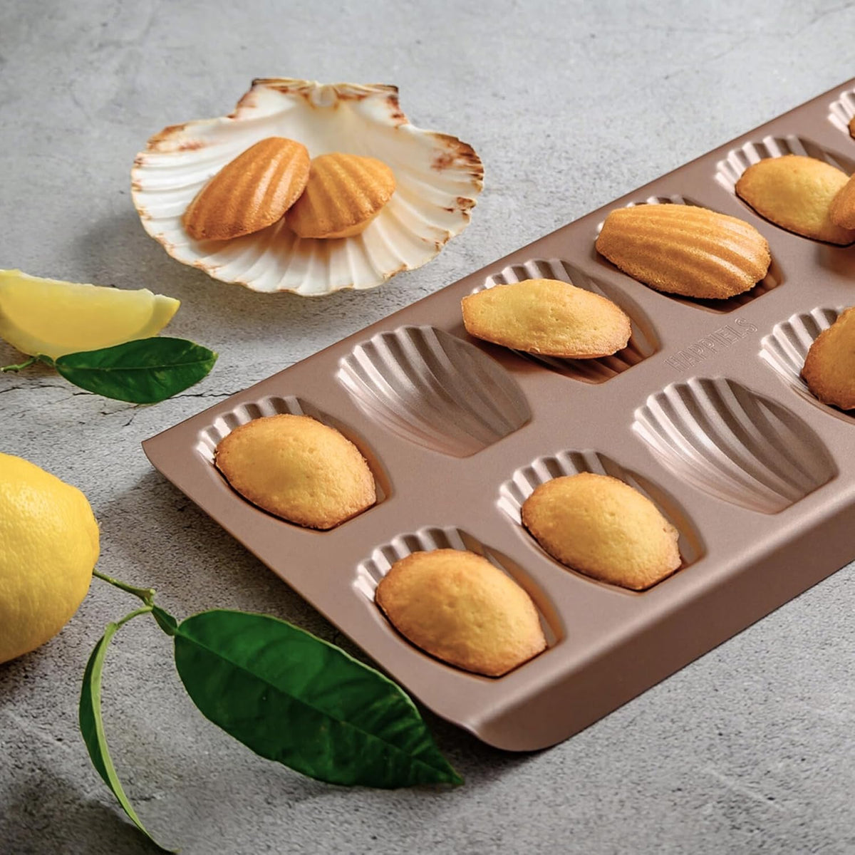 Non Toxic Nonstick Madeleine Pan 12 Well Set of 2 (24 wells), Non Stick Nontoxic Madeleines Pans for baking, Madeleine Cake Cookie Mold