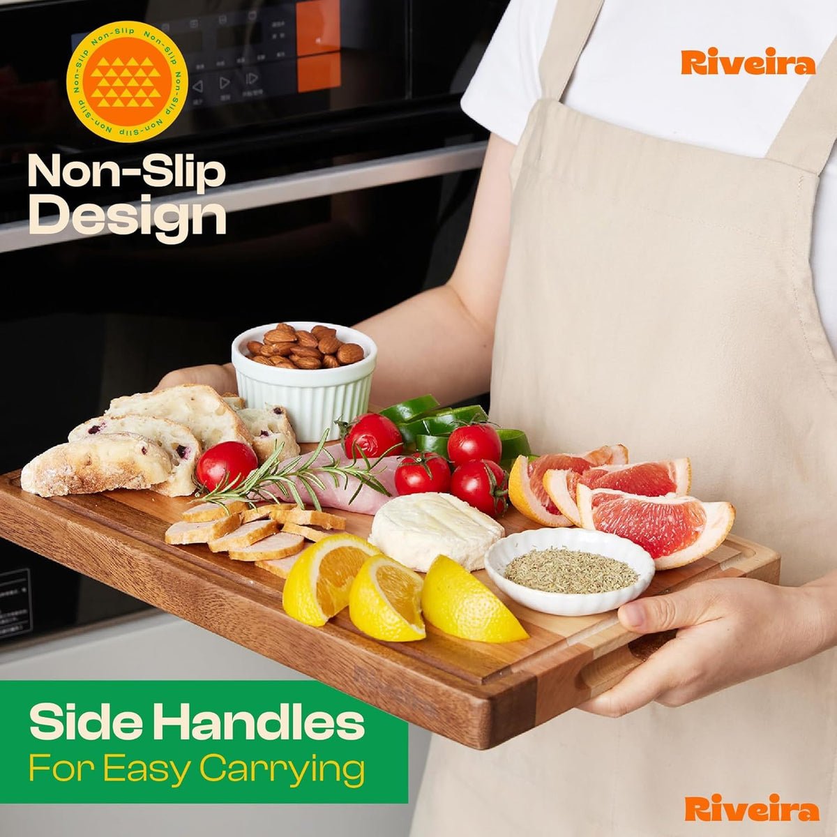 Riveira Walnut/Cherry/Maple Wood Cutting Board Set - Versatile And Durable: 3 Pcs Wooden Cutting Boards