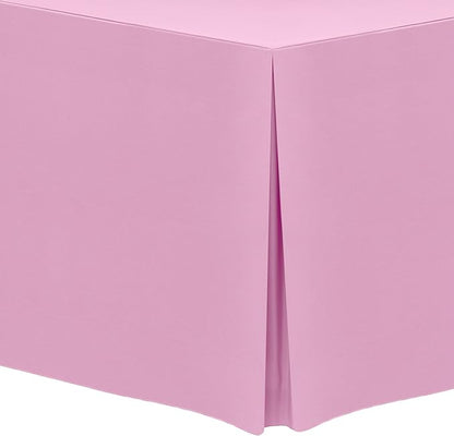 Ultimate Textile -10 Pack- 5 ft. Fitted Polyester Tablecloth - Fits 30 x 60-Inch Banquet and Folding Rectangular Tables - 42" H, Pink Balloon