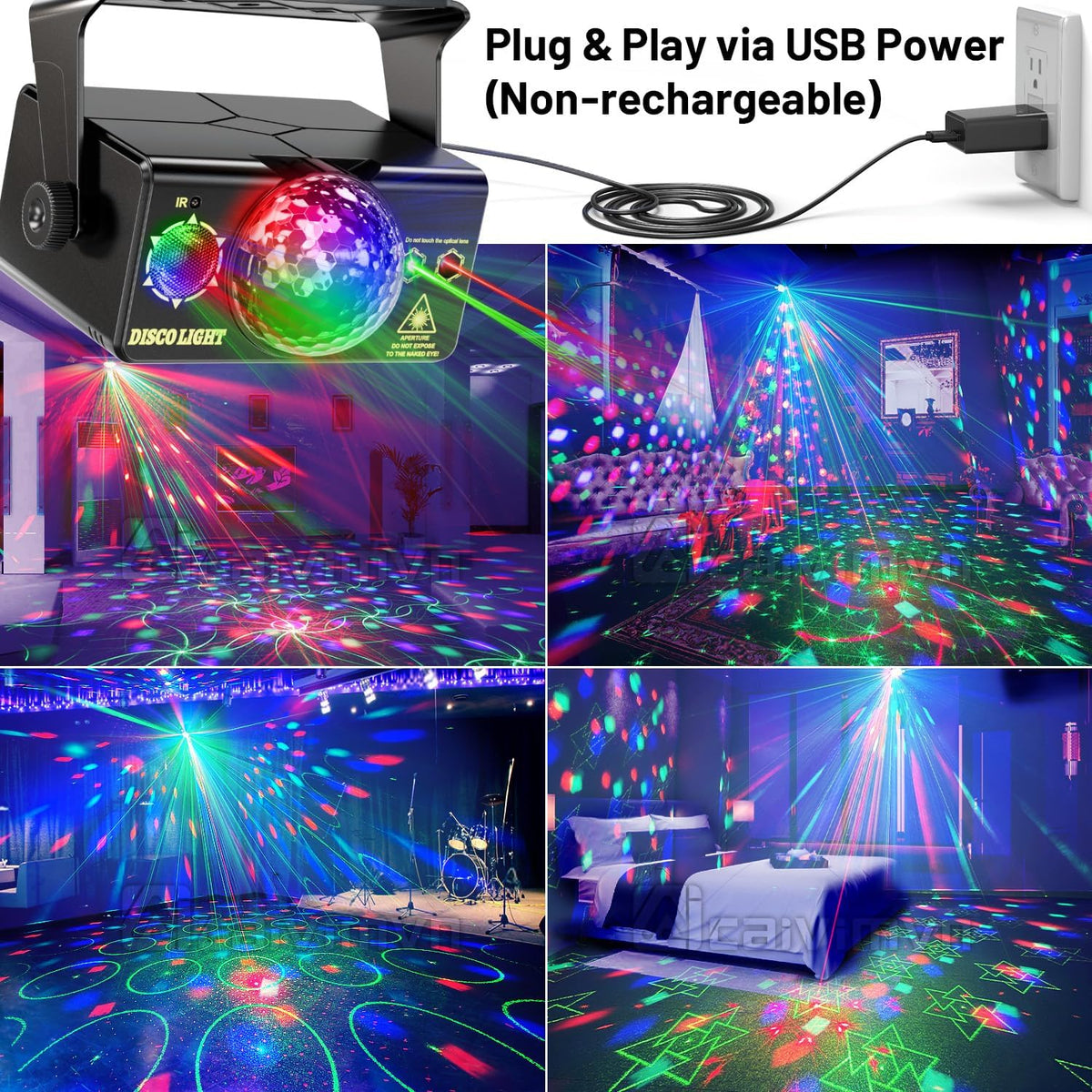 Party Lights, DJ Disco Light Disco Ball Light Sound Activated Strobe Stage Lights for Parties Birthday Christmas Gift Wedding Karaoke KTV Bar Club