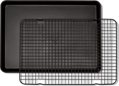 Great Jones Little Chill Wire Cooling Rack (Pepper) | Nonstick Baking Rack, Heavy-Duty Aluminized Steel | Fits Quarter-Sheet Pans for Cooking and Baking | Oven-Safe 450°F, Dishwasher-Friendly
