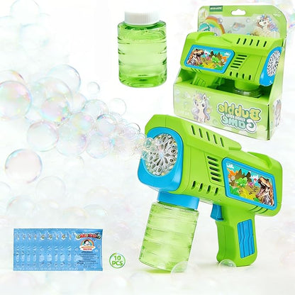 Bubble Gun for Kids with LED Lights & Leak-Proof Design Outdoor Toys for Boys Girls Party Favors Summer Toy Birthday Gifts Easter Bubbles for Wedding Favors