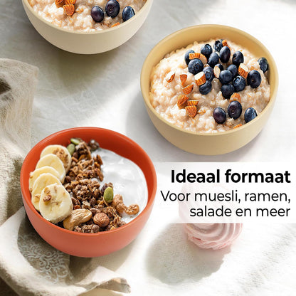 Miamio – Set of 4, 28 Ounce Ceramic Soup Bowls/Cereal Bowl Set for Salad, Oatmeal, Fruit, Rice – Dishwasher & Microwave Safe