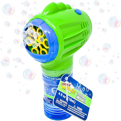 2 Pack Handheld Bubble Blaster Blowing Machine with 8 Refill Bubble Solution Pack, Great Toddler Party Favor and Birthday Gift, 3+