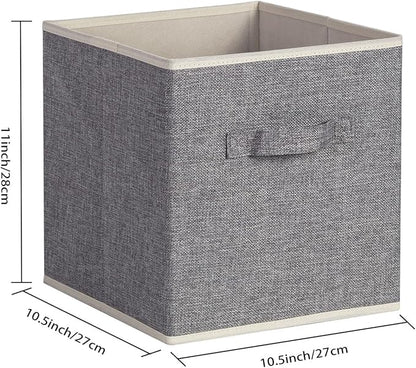 Storage Cube Organizer Bin 10.5" x 10.5" x 11" Large Boxes Fabric Basket with Handles for Organizing Shelves Closet Clothes 4 Color Set A