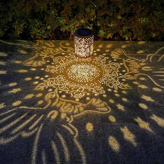 Hummingbird Solar Lantern Outdoor Waterproof, Large 13.4" Metal Hanging Decorative Lantern, Upgraded Solar Panel & 2000mAh Battery, Warm Glow Lighting for Garden – Seasonal Gift for Nature Lovers