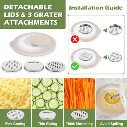 TeamFar Mixing Bowls, 3PCS Stainless Steel Serving Salad Bowls with Lids & 3 Graters, For Kitchen Mixing/Baking/Storing/Prepping, Visible & Airtight