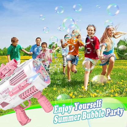 Automatic Gatling Bubble Gun with 2 Rechargeable Batteries, Produces Tens of Thousands Bubbles/Min, Includes Sight & Flashlight, ABS Drop-Tested, Bubble Machine Toy for Kids Adults Party Wedding