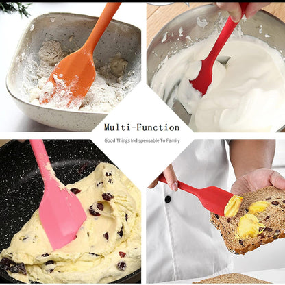 8 Pieces Silicone Spatulas,8.5 inch Non-stick Spatulas with Stainless Steel Core,Heat Resistant-500℉, One Piece Design,Food Grade Silicone