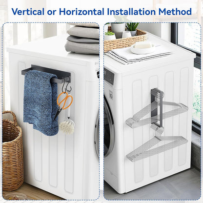 Magnetic Dryer Ball Holder and Magnetic Hanger Holder for Laundry Room Organization and Storage, Magnetic Lint Bin for Laundry Room, Iron Basket Dryer Ball Container for Laundry Room Storage (Gray)