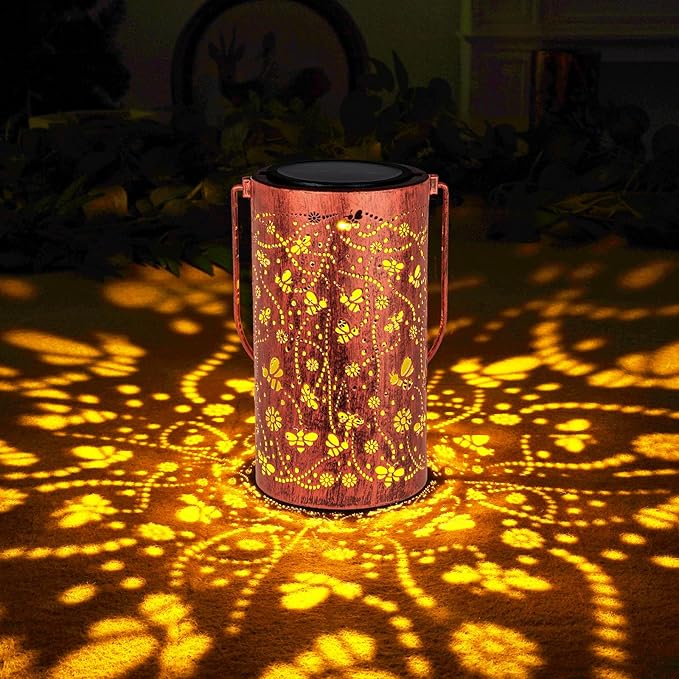 Homemory Butterfly Solar Lanterns Outdoor Waterproof, Birthday Gifts for Women Mom Grandma, LED Solar Lights Metal Decoration Outside for Yard, Patio, Backyard, Porch, Lawn