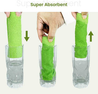 Greenfound Microfiber Cleaning Cloth Roll -80 Pack,Tear Away Microfiber Towels for Car,Reusable Paper Towels Washable,Absorbent,Lint Free Cleaning Rags for House,Kitchen,Window-11.5"×11.5"(Wave Green)