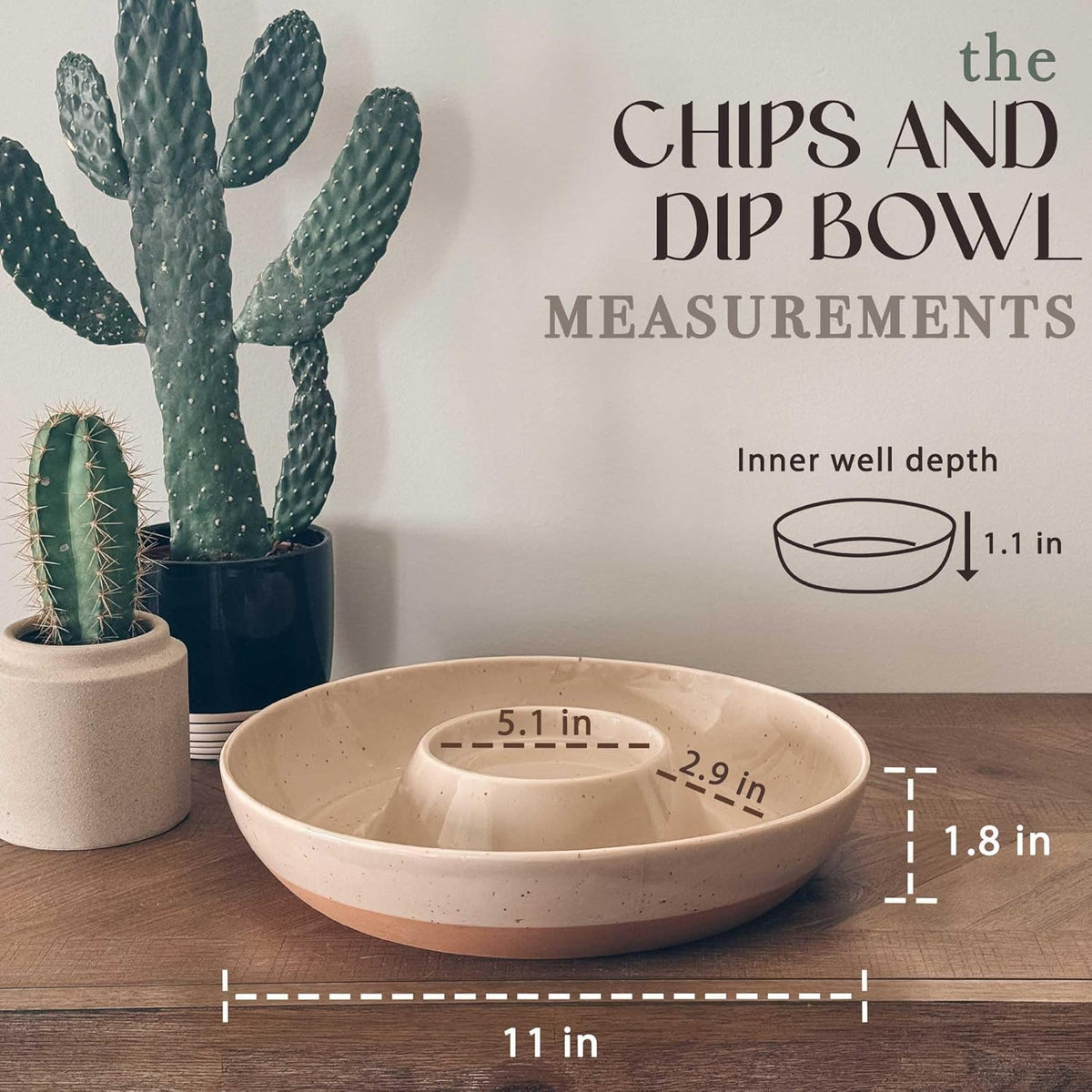 Mora Ceramic Chips and Dip Serving Tray: Large Divided Party Bowl Set for Chips & Salsa, Veggies & Dip, Fruit, Snacks, Entertaining, Hosting, etc