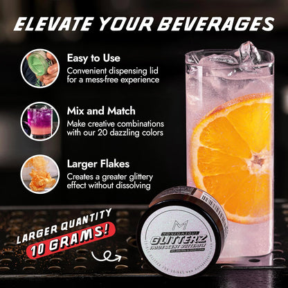 Monégasque Iridescent Edible Glitter for Drinks 10g – Halloween Edible Glitter for Cakes & Cocktails - Cocktail & Drink Shimmer Powder