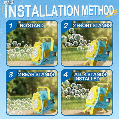 Bubble Machine with Lights, Big Bubbles Bubble Maker Toys for Boys Kids & Toddler, 320ml Large Tank, Battery Operated Bubble Blower for Birthday Parties, Weddings, Indoor & Outdoor Play