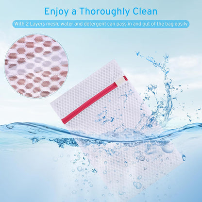2nd Gen Honeycomb Mesh Laundry Bags for Delicates, Lingerie Bags for Washing Delicates, Travel Storage Organize Bag, Clothing Washing Bags for Blouse, Bra, Hosiery, Underwear and More(3 Pcs, 1L,1M,1S)