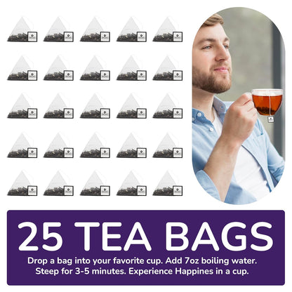 Brewix, Earl Grey with Lavender Tea, Picnic in Paris Black Tea (25 Pyramid Tea Bags), Black Tea with Bergamot, Lavender and Vanilla Notes, Gourmet Tea