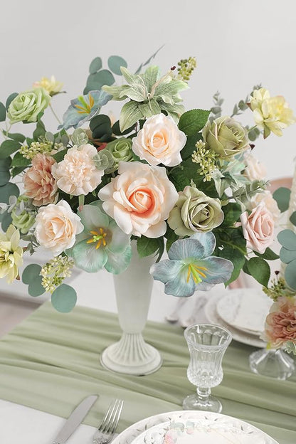 Serra Flora Artificial Flower Combo Fake Peony Rose Silk Flowers for DIY Wedding Bridal Bouquet Centerpieces Arrangements Party Decorations