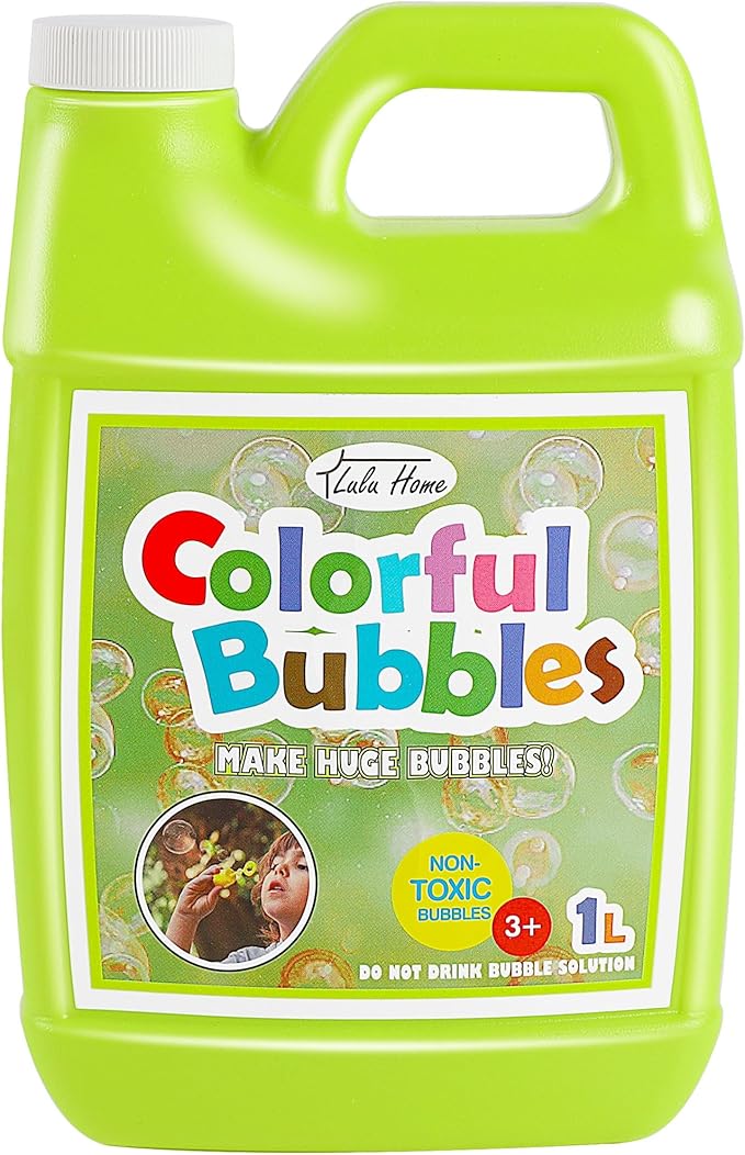 Lulu Home Concentrated Bubble Solution, 1 L/ 33.8 OZ Refill for Bubble Machines, Giant Wands, and Blowers - Up to 2.5 Gallons for Kids' Birthday Parties