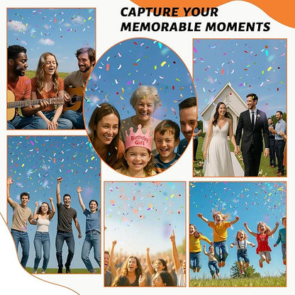 6 Pack Biodegradable Confetti Cannon Poppers, Confetti Shooter, Party Popper for Celebration, Birthday, Graduation, New Year's Eve Party