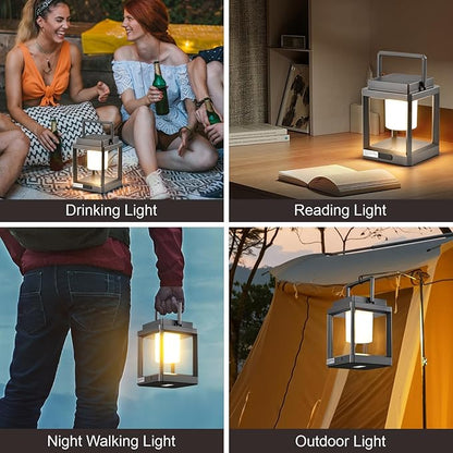 Solar Outdoor Table Lamp: Outdoor Lanterns for Patio Waterproof,Portable Rechargeable Solar Lamp