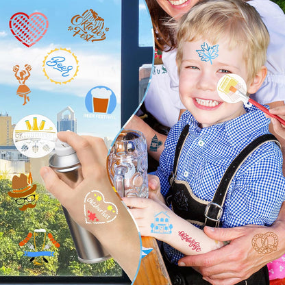 Julbear 36 Pieces Reusable Oktoberfest Cookie Cake Stencils Bavarian Style Templates Mold Tools for Oktoberfest Party Cookies Baking Painting Coffee