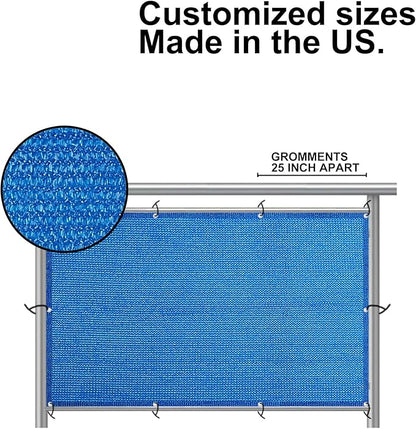 Eden's Decor Balcony Privacy Screen Cover Mesh Windscreen Weather-Resistant UV Protection for Backyard Deck, Patio, Balcony, Pool, Porch, Fence, Railing, Gardening (Blue,5'x 15')